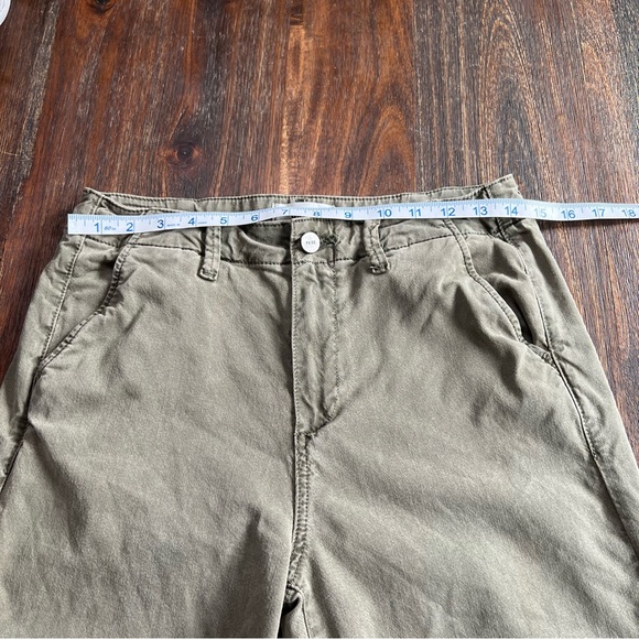 PAIGE Green Sage Wide Leg Pants 26 acid wash slant pockets Army Green Ankle Crop - Picture 3 of 16